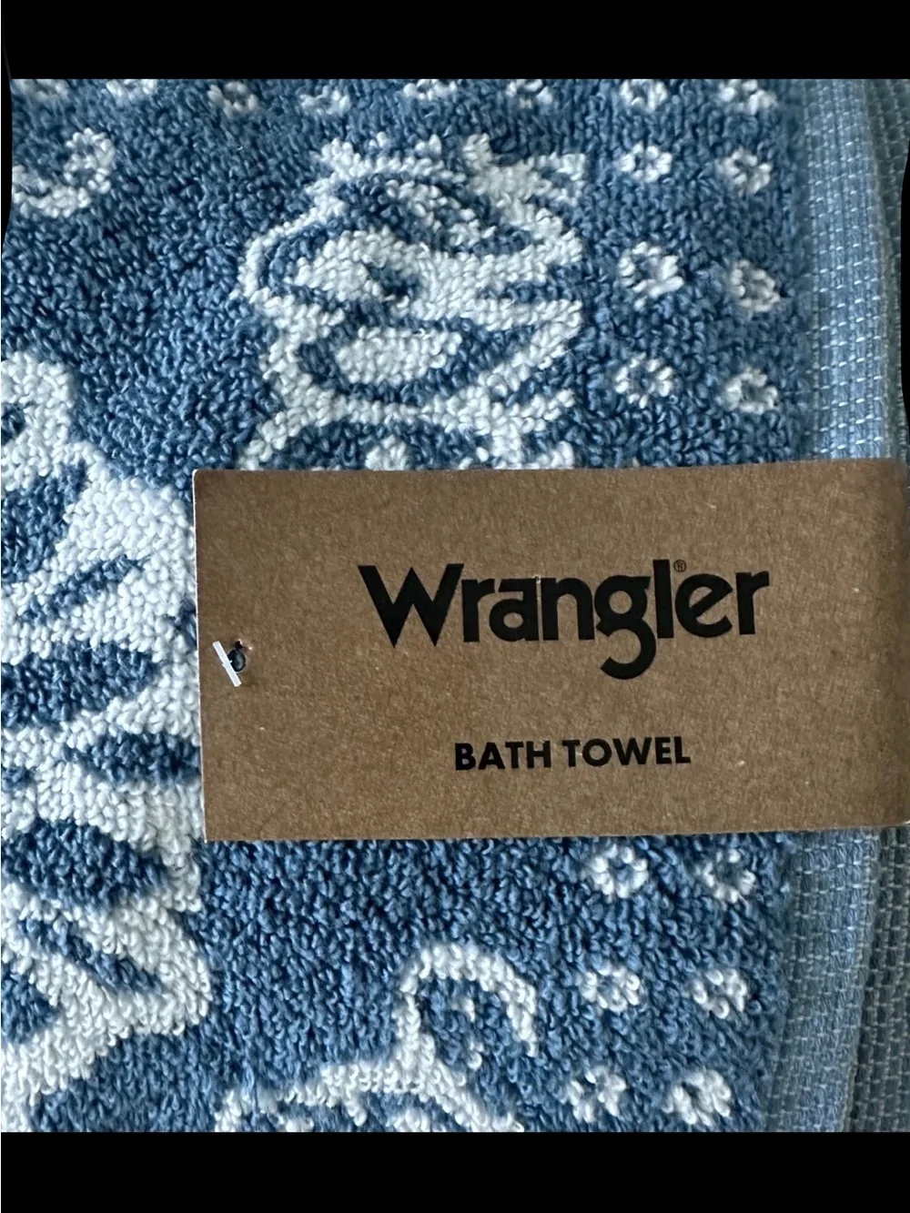Wrangler Bandana Blue 4 Pc Bath Towel Set NWT 2 Bath 2 Fingertip Towels